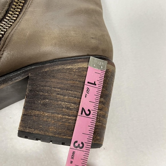 Harley-Davidson Boots Womens 9 Brown Leather Ankle Moto Chunky Heel Double Zip - Picture 16 of 16